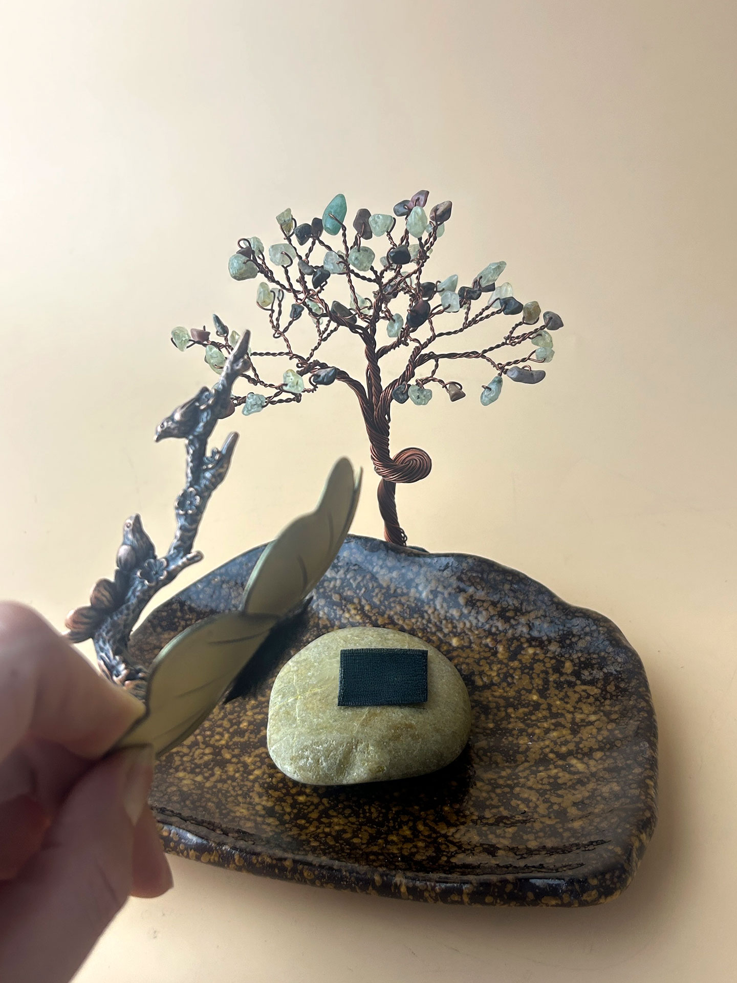 Elegant Copper Censer on Ceramic Base