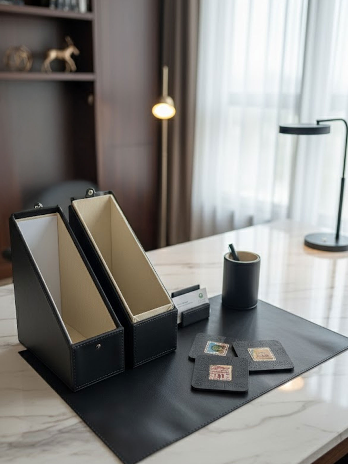 Innovative leather Desk Set