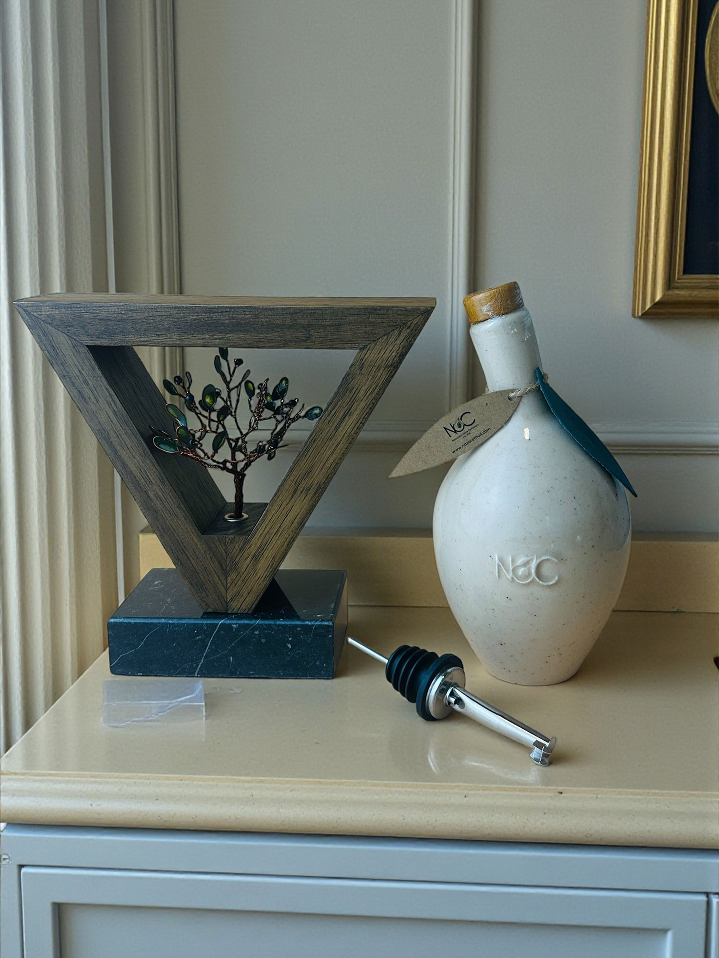 NOC Heritage Package - Olive Oil Bottle and Olive tree Trophy