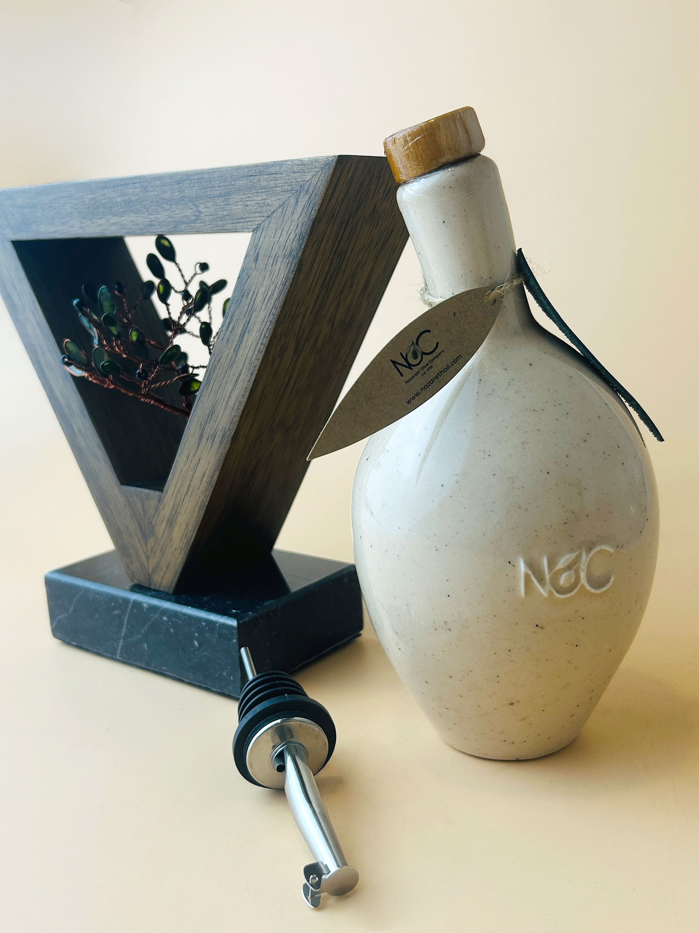 NOC Heritage Package - Olive Oil Bottle and Olive tree Trophy