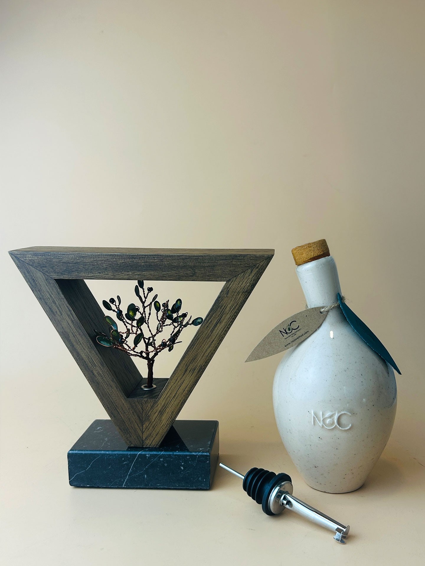 NOC Heritage Package - Olive Oil Bottle and Olive tree Trophy